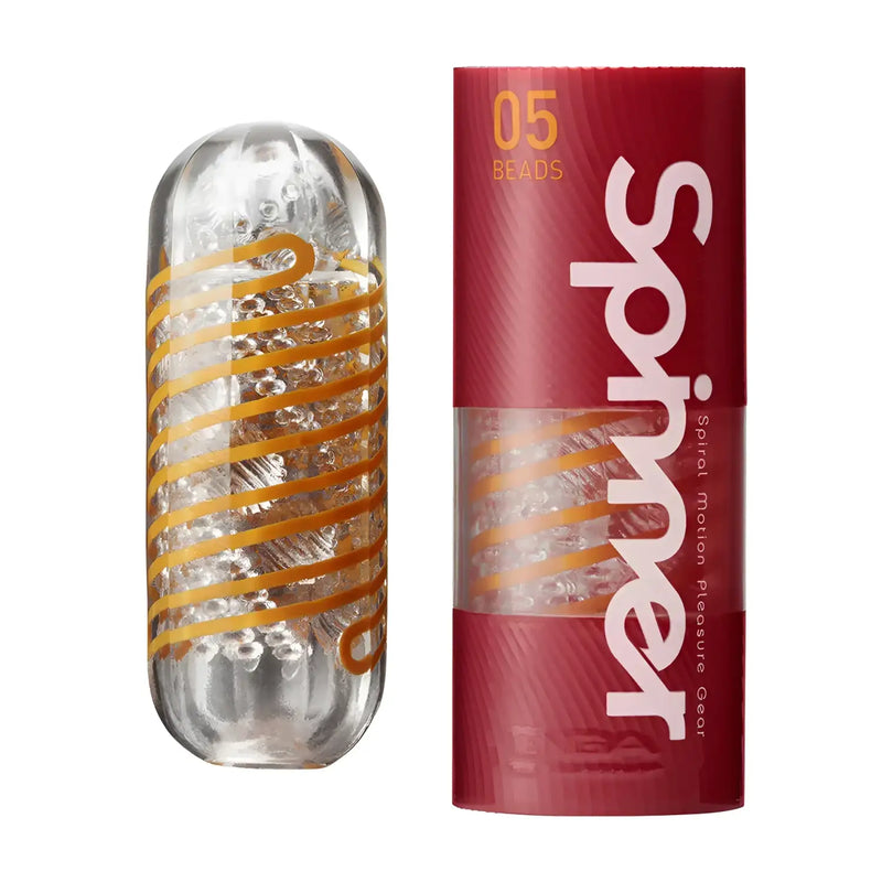 Transparent sex toy with spiral texture for TENGA SPINNER 05 BEADS, perfect with condom or lubricant