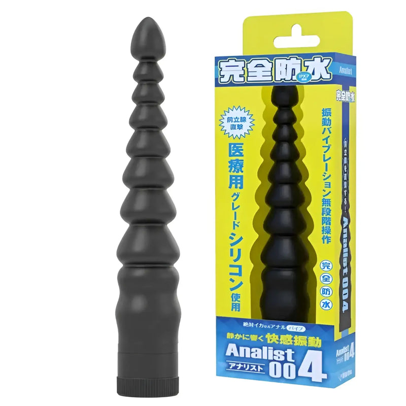 Black silicone Analist 004 Waterproof Electric Anal Probe for pleasurable exploration