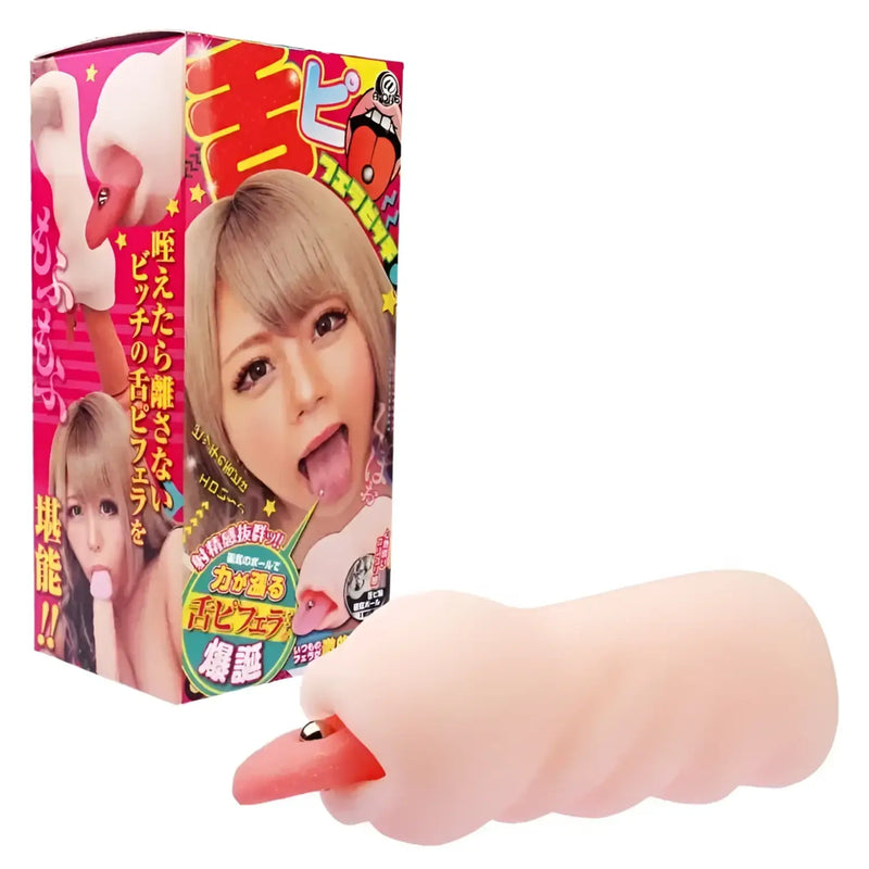 Adult toy featuring Japanese Gyaru Pierced Tongue Blowjob Mouth Masturbator Sleeve packaging