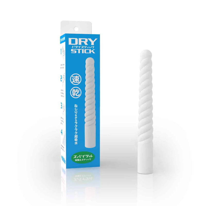 White Onahole Dry Stick Spiral and its packaging for quick, ultra-absorbent drying