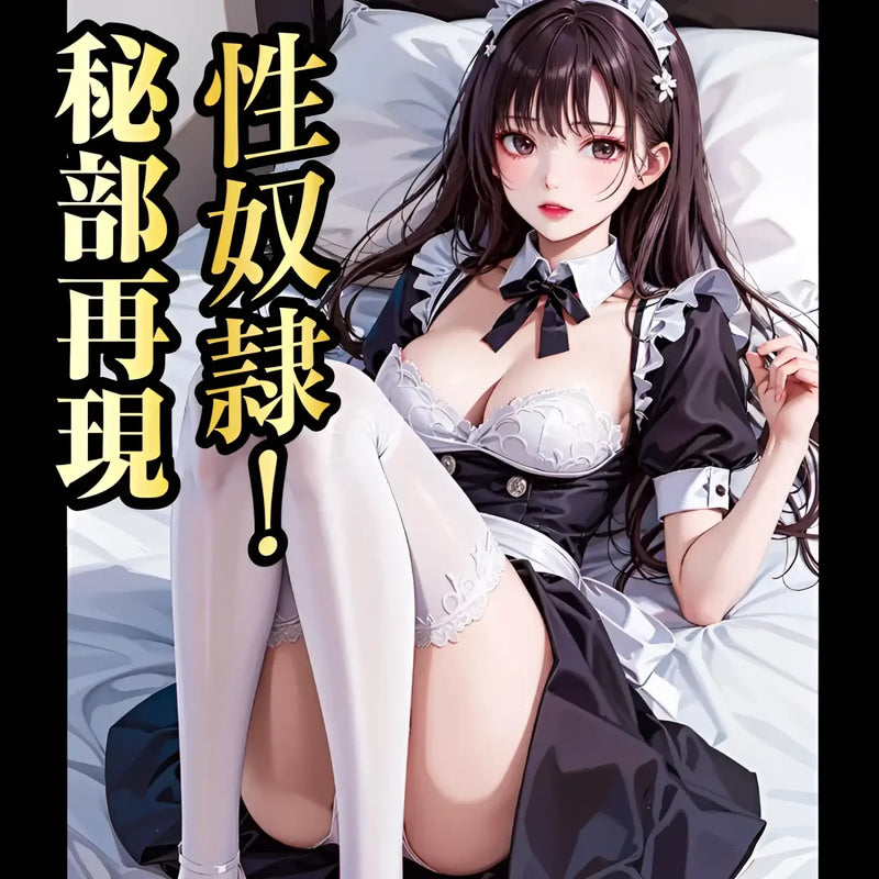 Anime-style maid in white stockings for the ultimate busty servant onahole