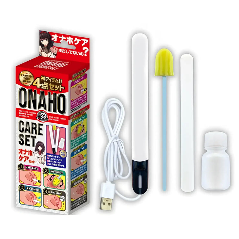 Onahole Care 4-in-1 maintenance set with warming support and essential product features