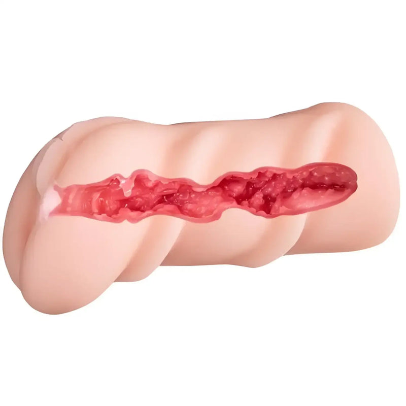 Flesh-colored male masturbator with textured interior for Mini Masterpiece Sakura Miura Vagina