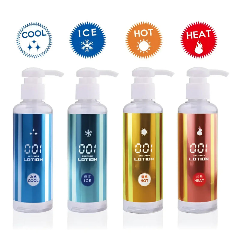 Four bottles of Instant! 001 No-Rinse Lotion, including AG+ Excellent Lotion and Absolute Orgasm