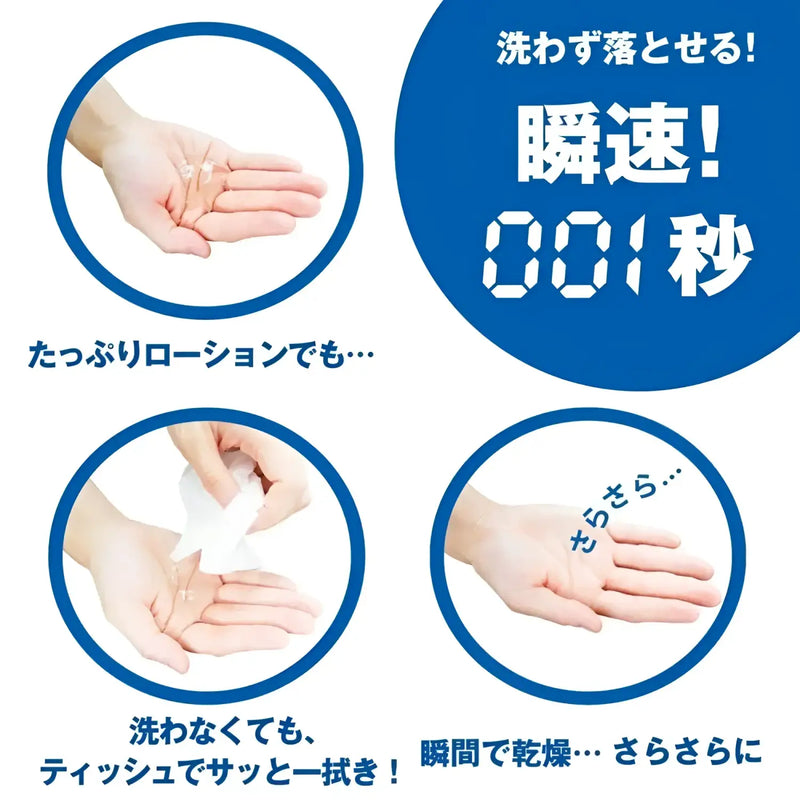 Applying Instant! 001 Second No-Rinse Lotion for quick hydration and moisture absorption