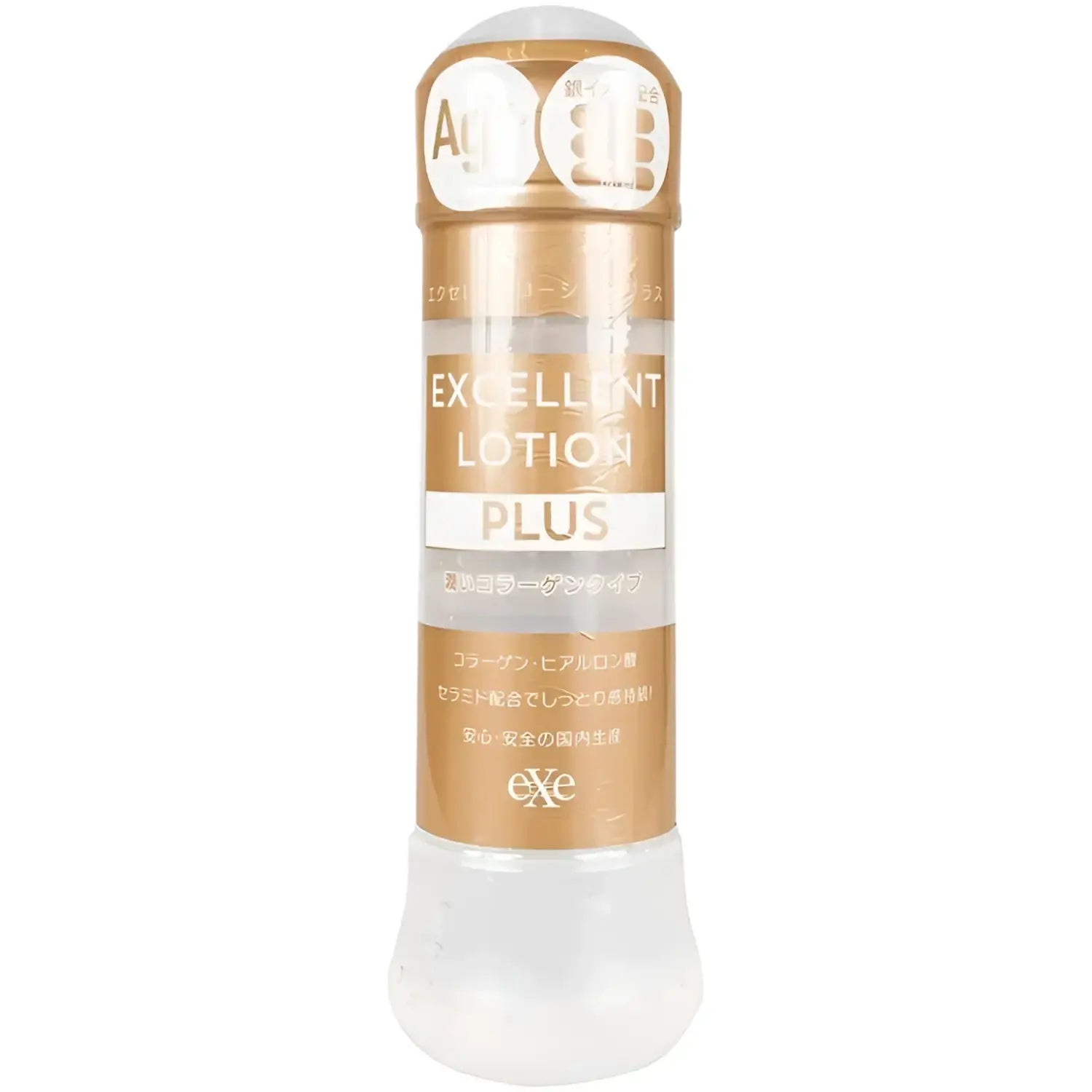 Gold and white Ag+ Excellent Lotion, a 360ml water-based lubricant for absolute bliss