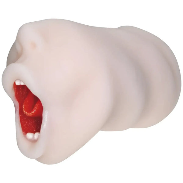 Flesh-colored AIKA Max Vacuum Deepthroat Oral Onahole with open mouth for intense pleasure