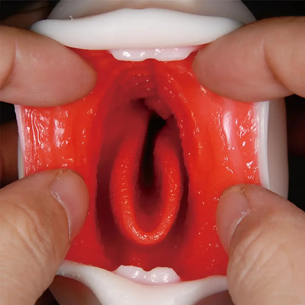 Red and white anatomical mouth model for AIKA Max Vacuum Suction Deepthroat Onahole
