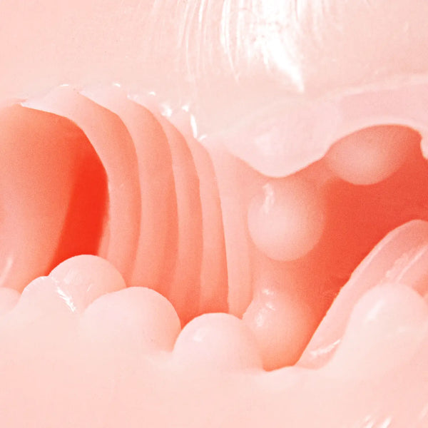 Pink silicone otokonoko torso with soft skin anal tunnel and dental model