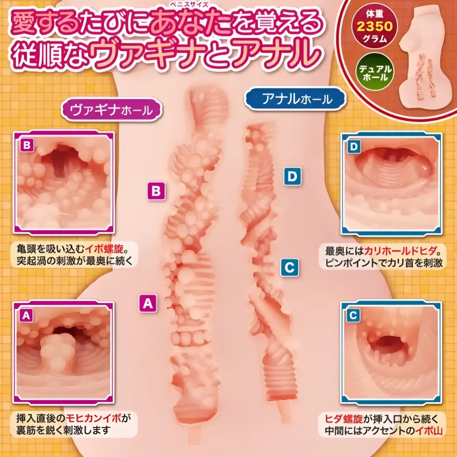 Anime Sex Doll Life Size Dual Hole Half Torso Dual Entry Male 686