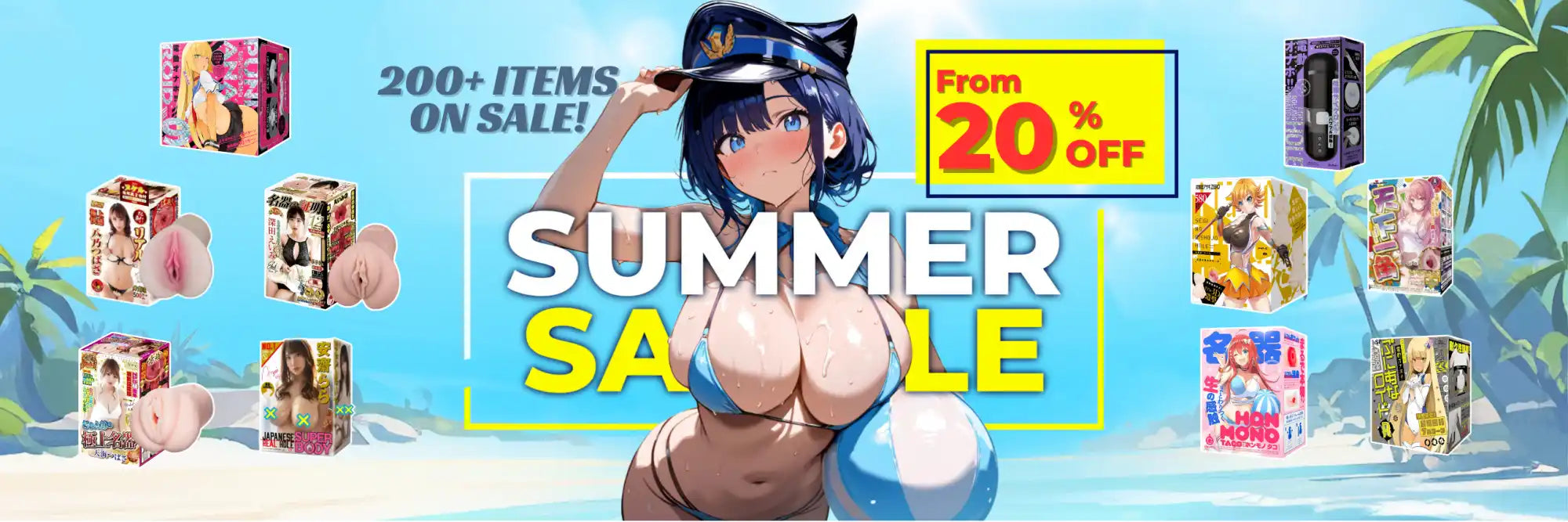 Anime Style Female Character Bikini Police Hat Beach Ball Summer Sale 200 Items 20