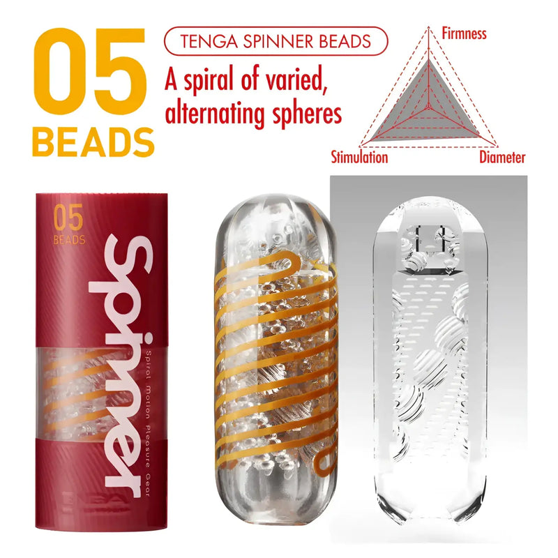 Adult pleasure device TENGA SPINNER 05 BEADS, perfect sex toy with condom and lubricant