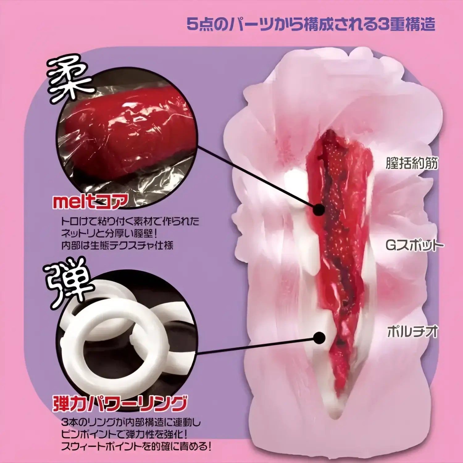 Awakening Toroman Soft Edition Triple Ring Stimulation Adult Toy Internal Anime 655