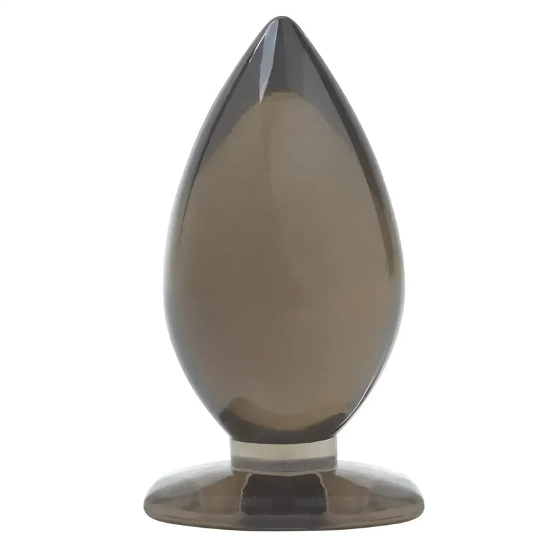 Smoky gray glass butt plug from Backfire Newbie W-Back with high elasticity for comfort