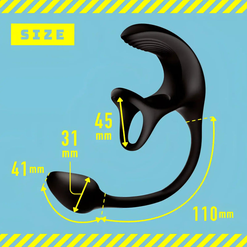Black Prostate Massager with Size Measurements for Beginner Anal Vibrator Use