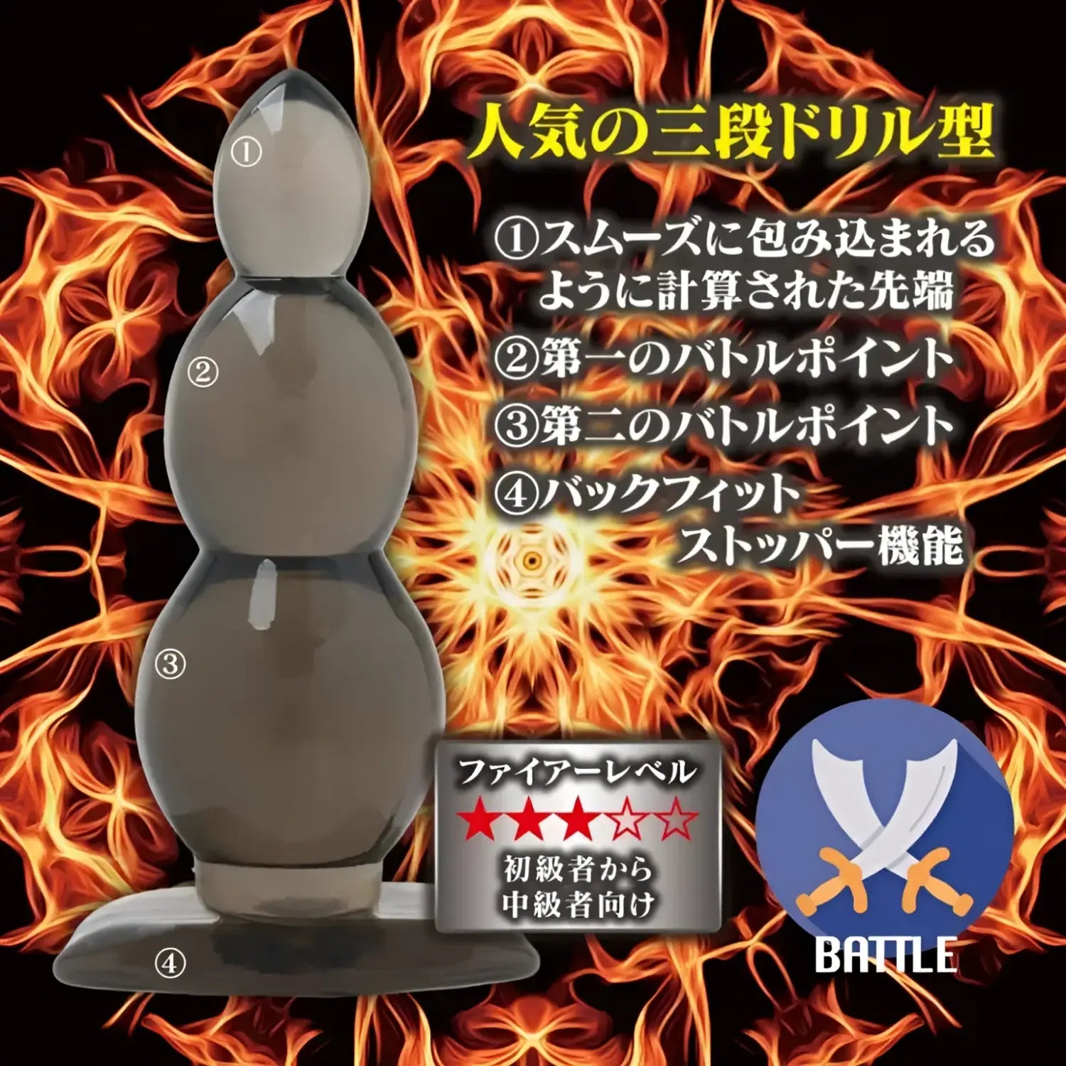 Butt Plug Backfire Newbie W Back Battle Three Stage High Elasticity Anal Sex 369