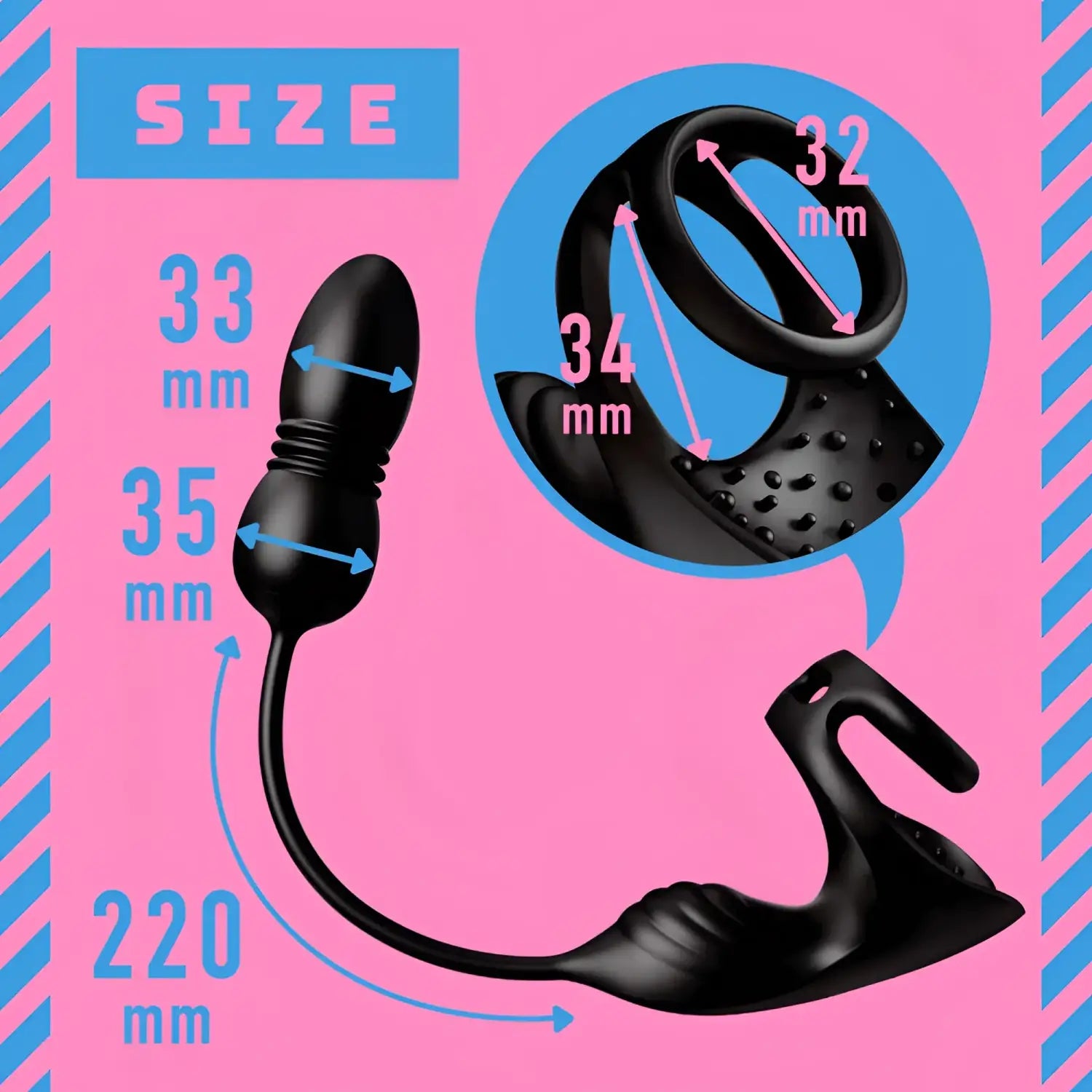 Clamp Anal Vibrator Remote Piston 498