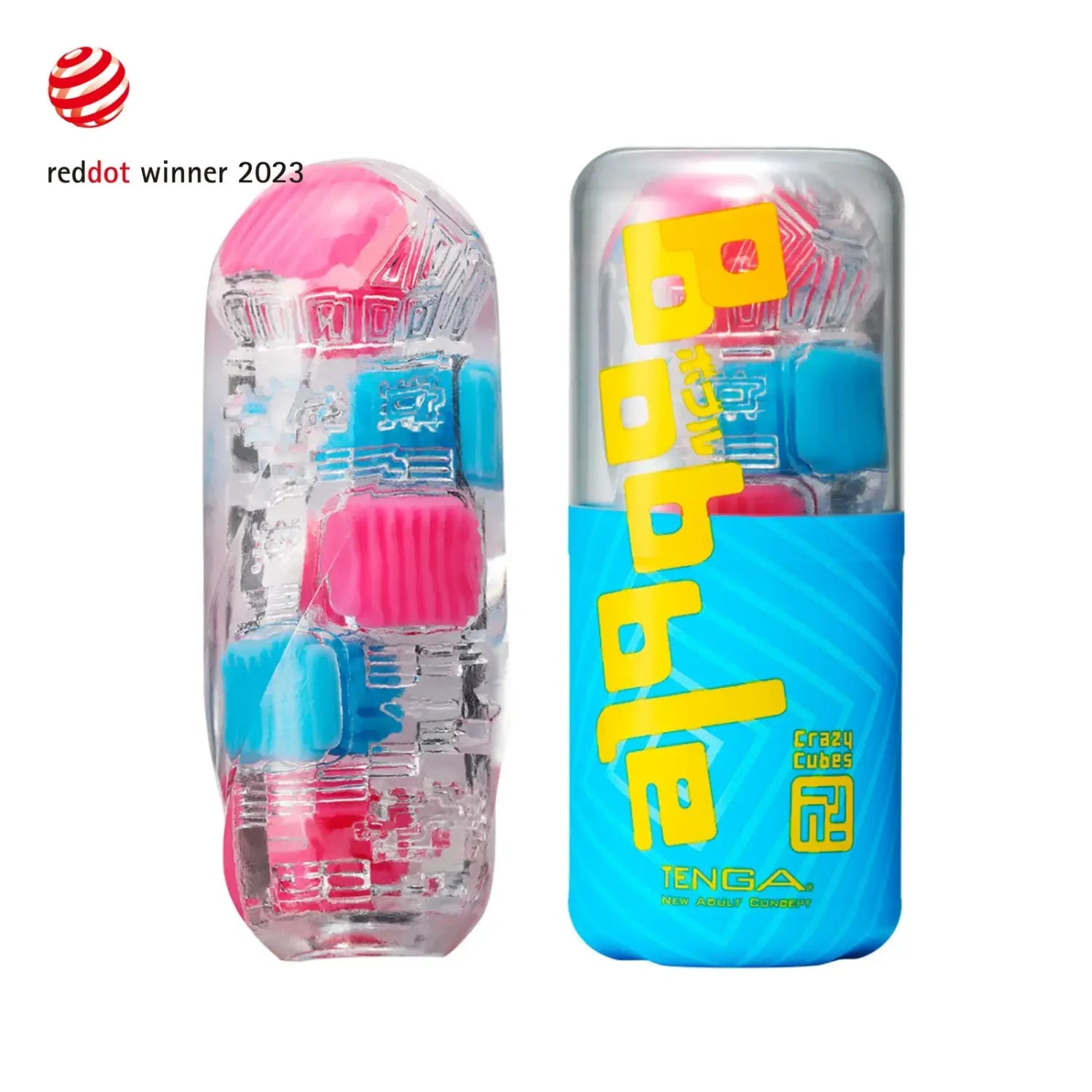 Colorful TENGA BOBBLE CRAZY CUBES in clear containers with interlocking pieces fun toy