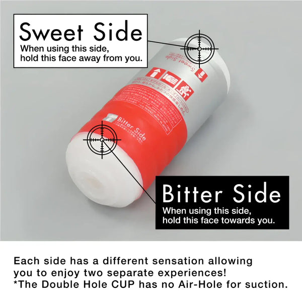 Dual-sided pleasure device for TENGA U.S. DOUBLE HOLE CUP, ideal double hole cup experience