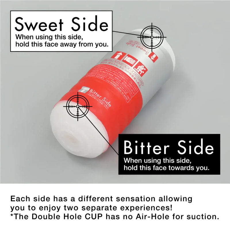 Dual-sided pleasure device for TENGA U.S. DOUBLE HOLE CUP, ideal double hole cup experience
