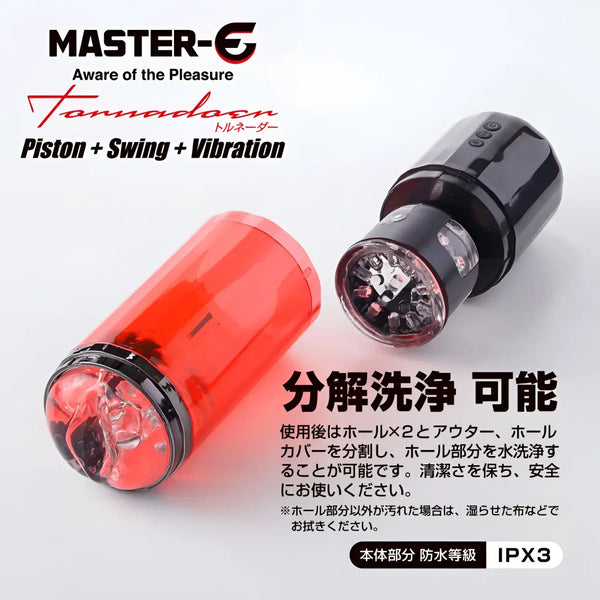 Adult male using MASTER-E Tornado electric vaginal masturbator for ultimate pleasure