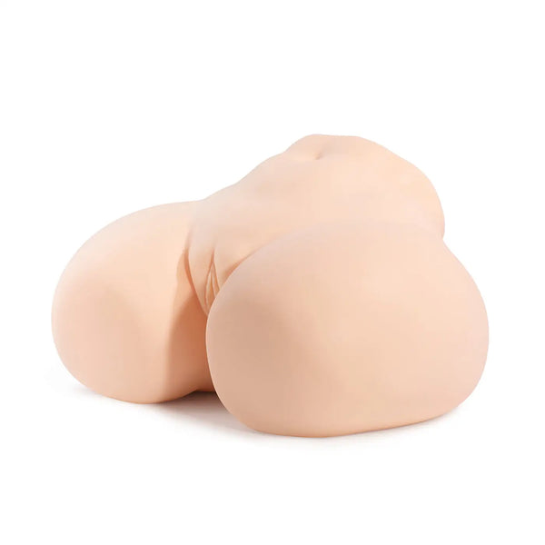 Elegant girl premium beige silicone anal plug with realistic contours