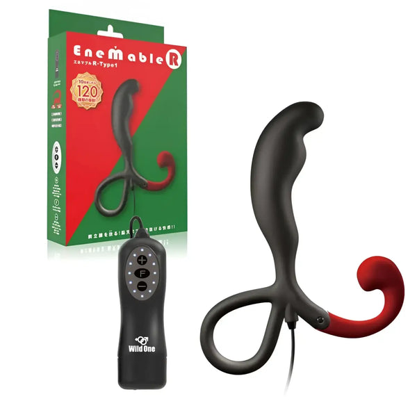 Black and red Enemable R Type-1 prostate massager with remote for intense satisfaction