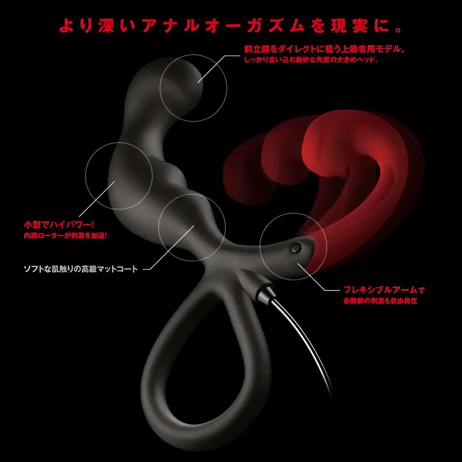 Enemable R Type 2 Prostate Massager Pleasure Black Anal Vibrator 506