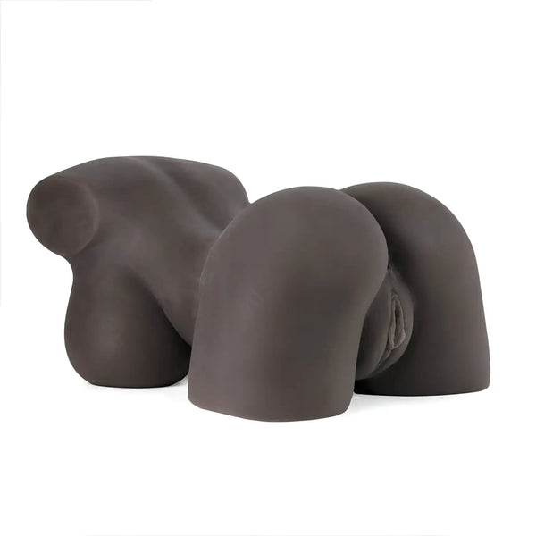 Erotic black cow gal dual-layer TPE hip with dark gray ceramic reclining human sculpture