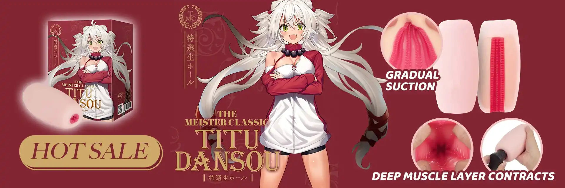 Female Anime Style Character Masturbator Internal Textures Gradual Suction Deep Muscle Layer Contractions