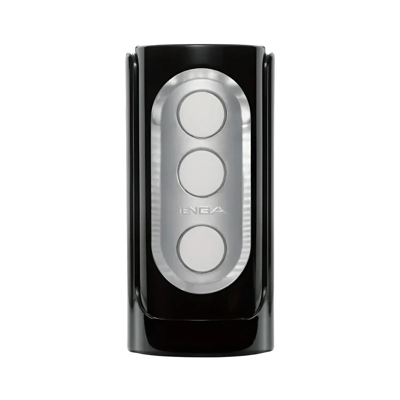 Black and silver garage door remote with three buttons for TENGA FLIP HOLE BLACK