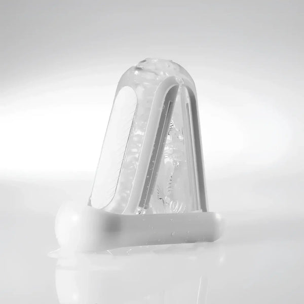 TENGA FLIP HOLE WHITE with clear plastic juicer and flip-open design makes cleaning easy