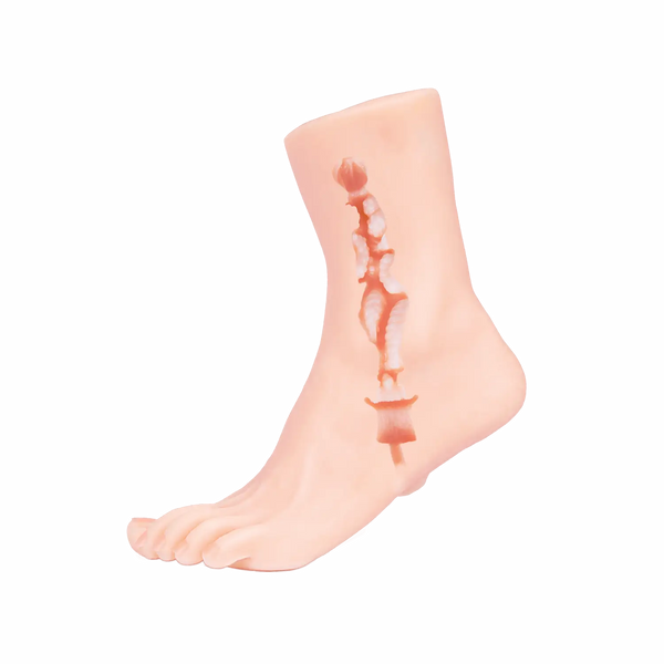 Pale pink XTC Japan succubus sole foot fetish onahole with ankle heel bone illustration