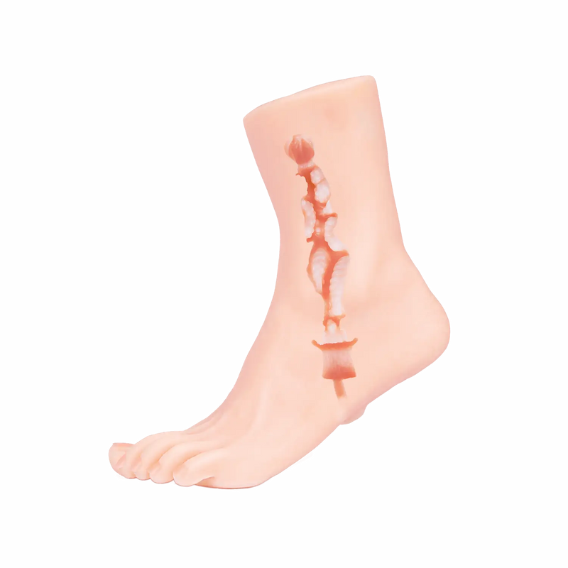Pale pink XTC Japan succubus sole foot fetish onahole with ankle heel bone illustration