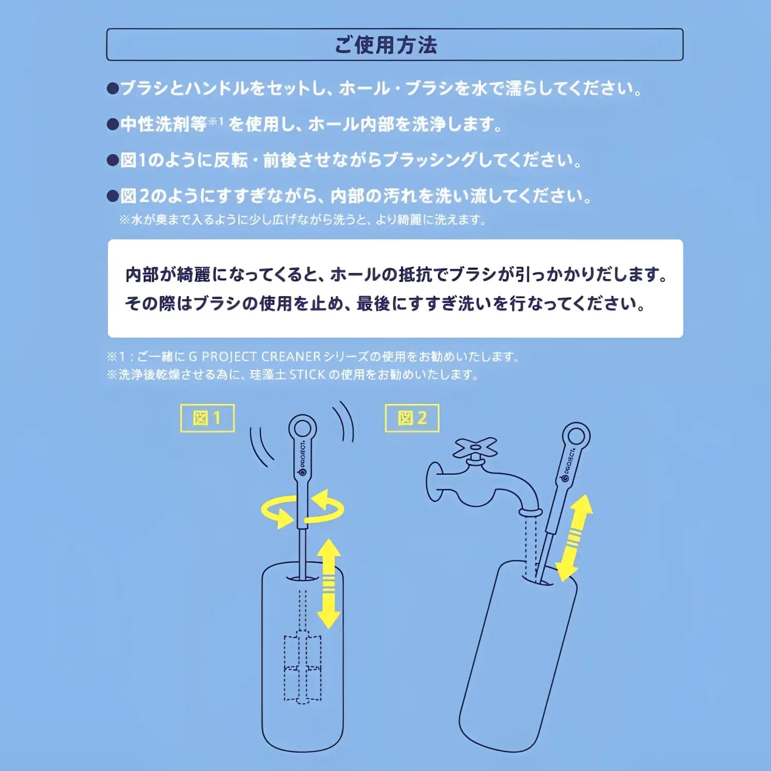 Hole Clean Brush Project Gold Ethanol Disinfectant Usage Instructions Accessory 147