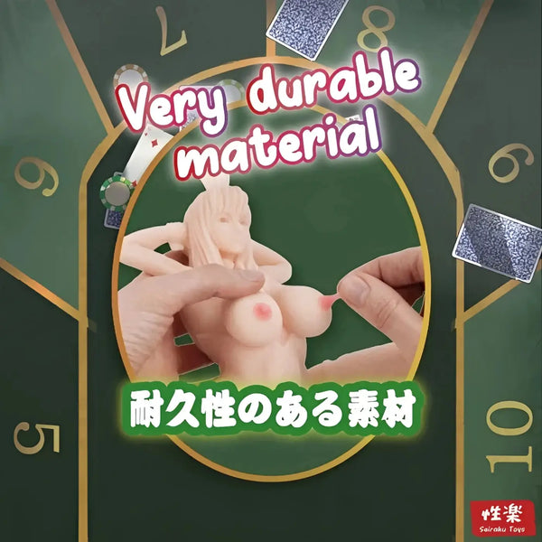 Pink Horny Bunny sex toy: realistic silicone onahole with ridges and beads