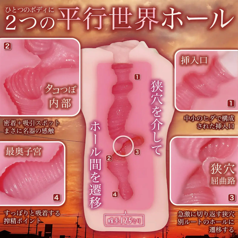 Innocent hard onahole sex toy with dual textured internal passages for intense pleasure