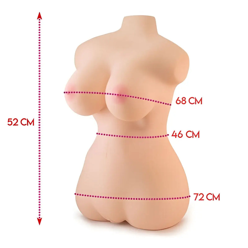 Nezuko demon torso with beige silicone female model and internal skeleton