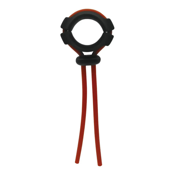 Red and black archery peep sight for the King X Adjustable Firmness Penis Ring