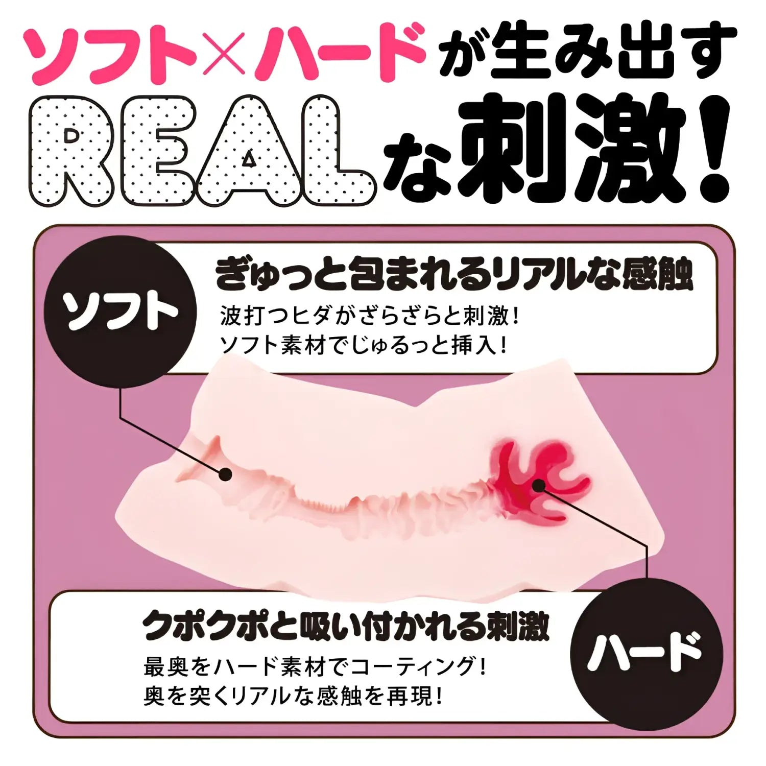 Magaru Real Curved Uterine Onahole Dual Stimulation Pink Adult Toy Anime 413