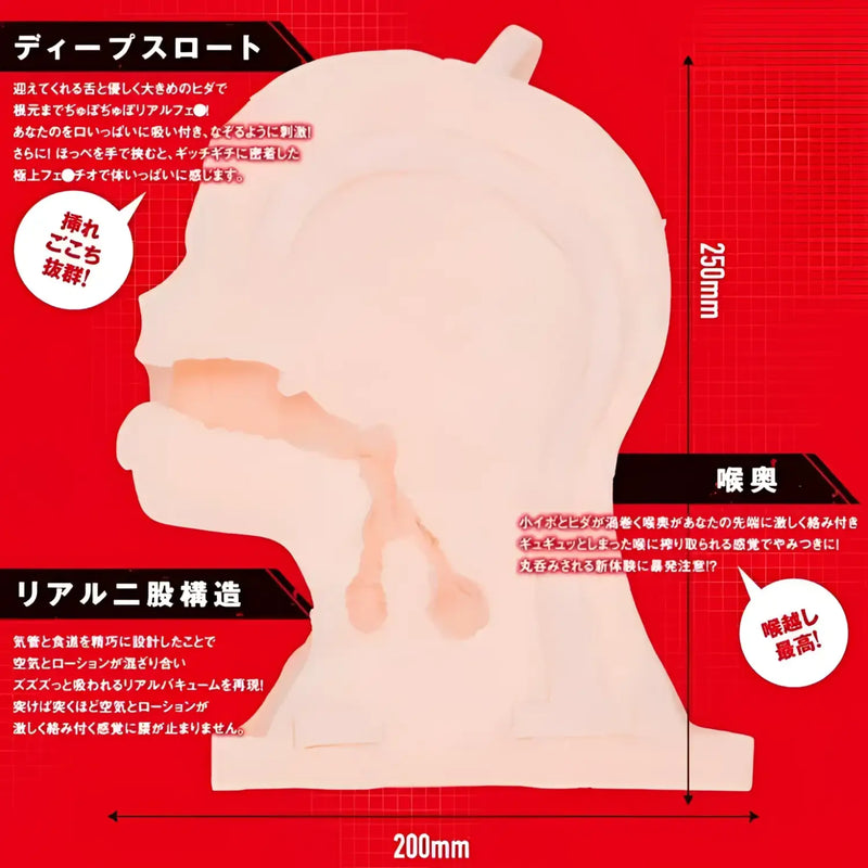 Realistic male oral sex training device Magic Face2 Yukikaze Mizuki Large Oral Masturbator