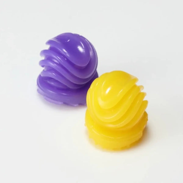 Colorful spiraled chew toys from TENGA BOBBLE MAGIC MARBLES for fun play