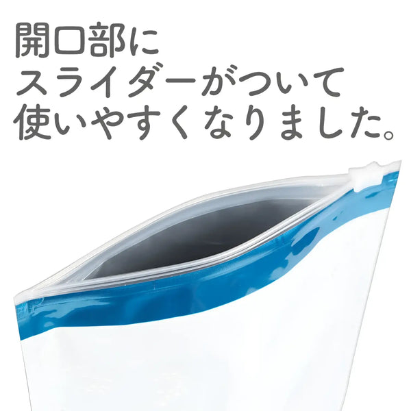 Open slider-sealed bag for storing male sex toys and masturbator accessories safely
