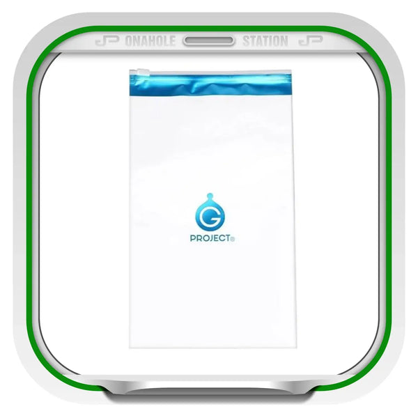 Large-Capacity Leak-Proof Storage Bag for Male Sex Toys with White and Blue Design