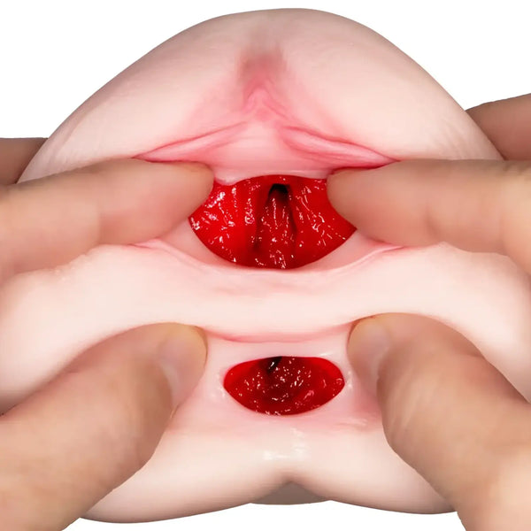Flesh-colored sex toy Meiki Awakening Tanaka for dual-cavity ultimate pleasure