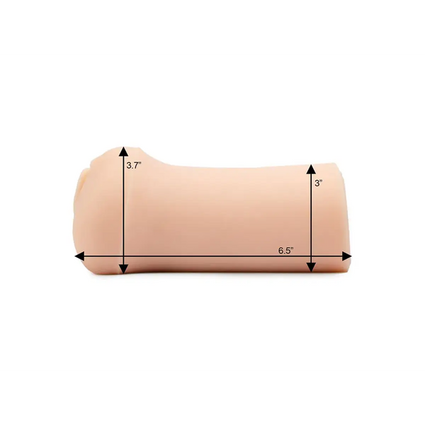 TOMAX Muses Fillo firm onahole with peach foam roller and size labels