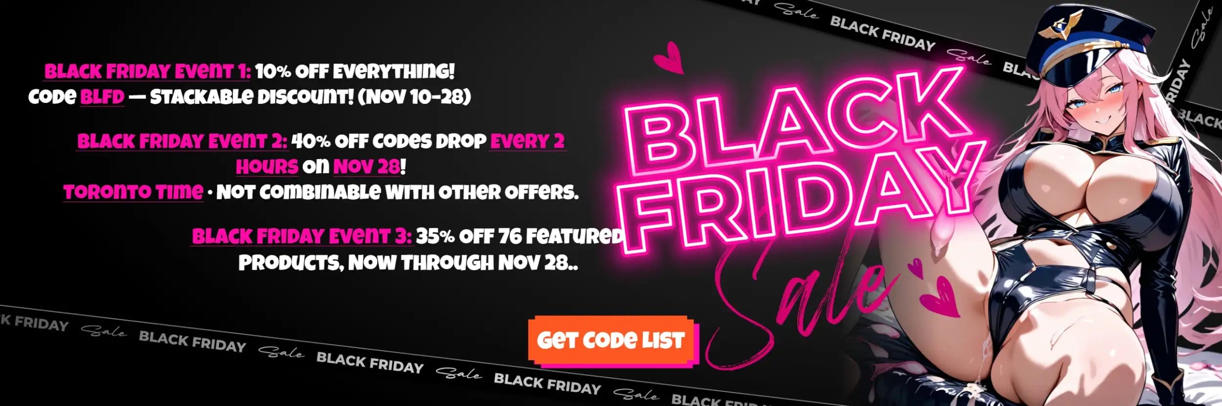 Neon Pink Black Friday Sale Sign Character Illustration 275