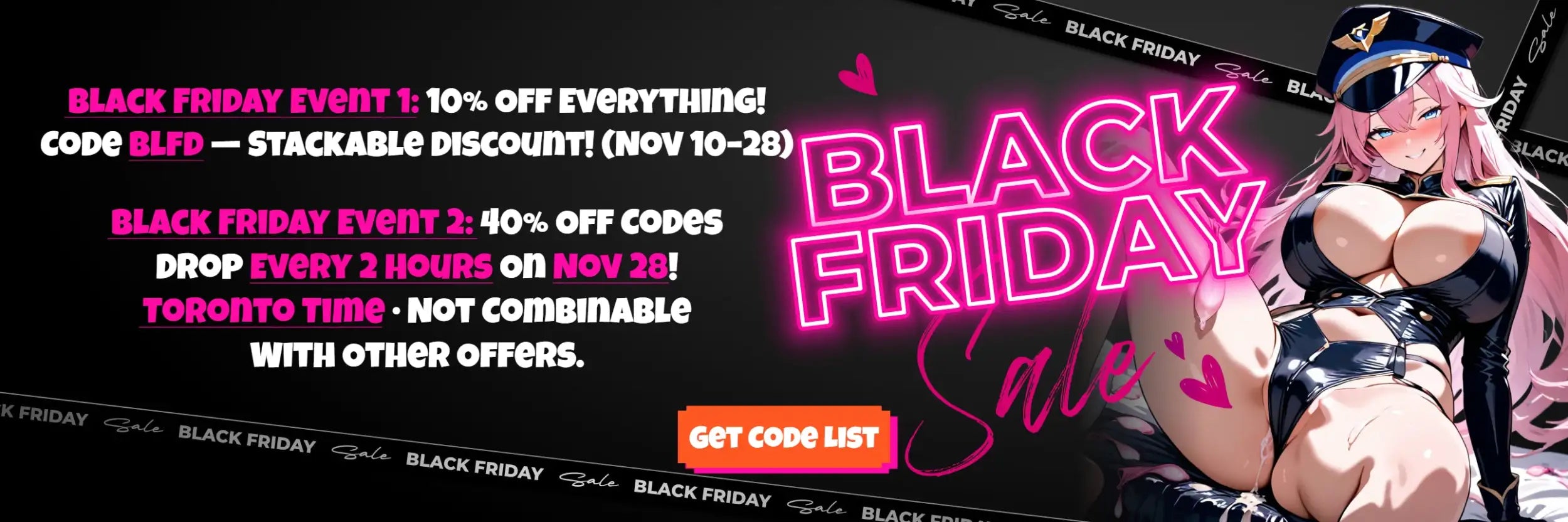 Neon Pink Black Friday Sale Sign Character Illustration