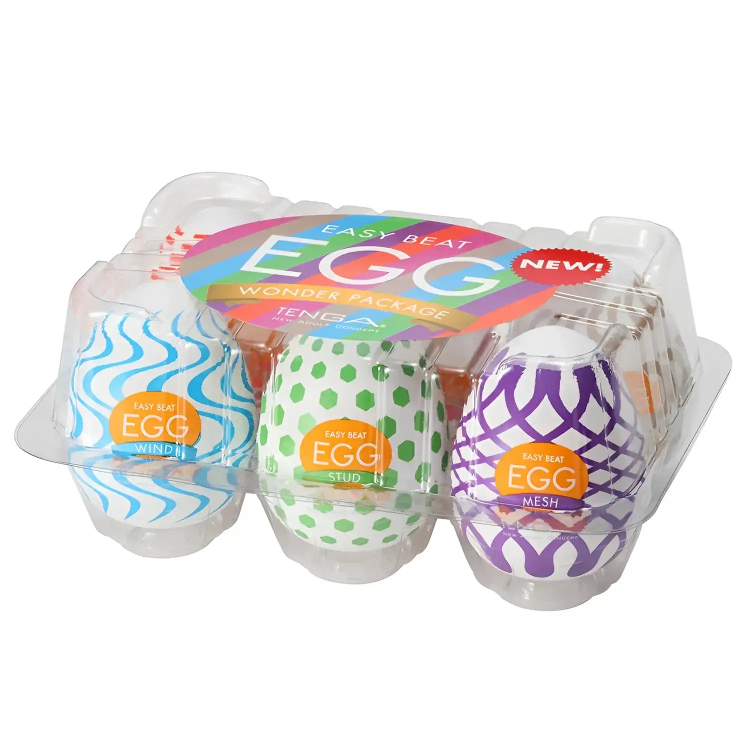 TENGA EGG WONDER PACK sex toy with 3 textured egg-shaped adult novelty items