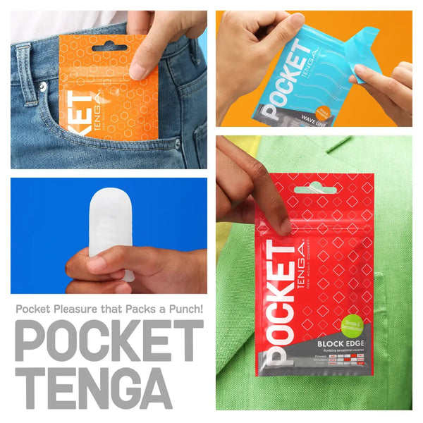 Compact discreet portable male pleasure sleeve POCKET TENGA CRYSTAL MIST sex toy